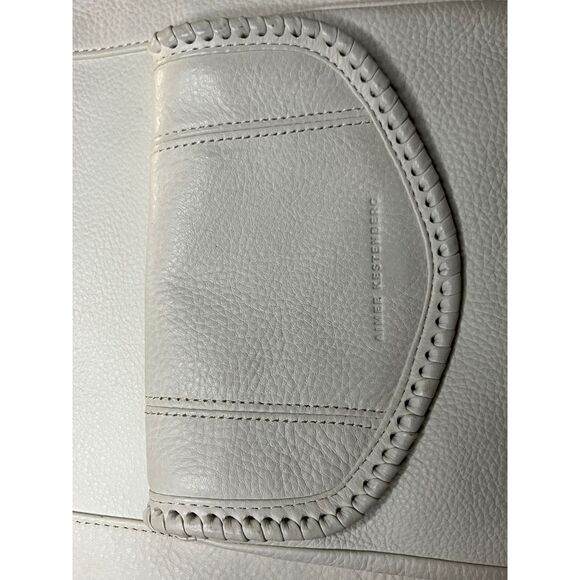 Aimee Kestenberg Leather Tote Bag White Shoulder Bag Large Soft Pebbled Leather - Picture 7 of 11